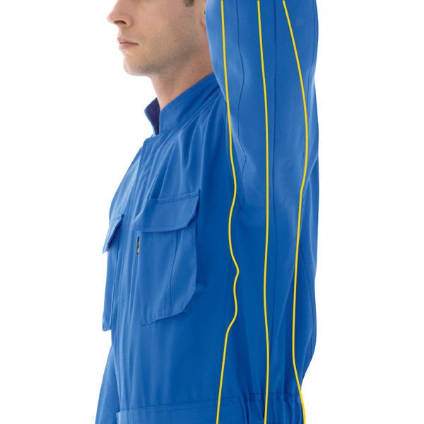 ベルデクセルフレックス 綿100％帯電防止ツナギ服 VE163 ブルー | 【ミドリ安全】公式通販