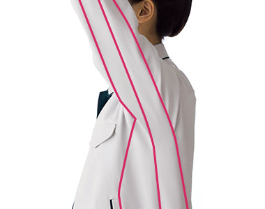袖部　立体裁断構造　360°回転仕様