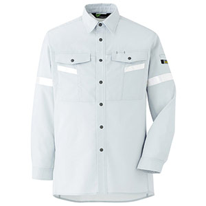 VES2551UELLミドリ安全 ベルデクセル帯電防止 反射材仕様 長袖シャツ VES2551上 LL8357085 ベルデクセルフレックス 帯電防止 反射材仕様長袖シャツ