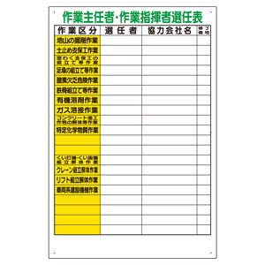 作業主任者 作業指揮者選任表 ３１７ ４７ａ ミドリ安全 公式通販