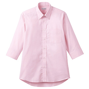 オックスフォード七分袖シャツ ＦＢ４５５５Ｕ－９ ピンク| 作業服 