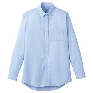 ボタンダウンニット長袖シャツ FB4557U－6 サックス