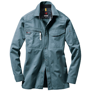 長袖シャツ 1315－4 ミストブルー （S～3L）| 作業服・作業着