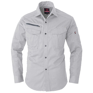 長袖シャツ 5505－5 シルバー （SS～3L）| 作業服・作業着