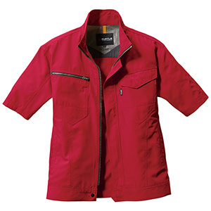 半袖ジャケット ユニセックス 7092－86 レッド （SS～3L