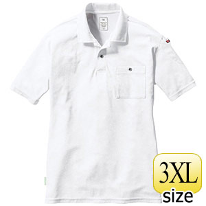 半袖ポロシャツ ユニセックス 167－29 ホワイト （3XL