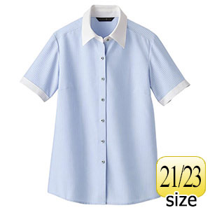 半袖ブラウス 36892 サックス （21・23号） | 【ミドリ安全