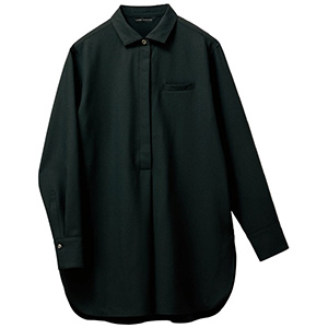 Lサイズ/美品✨S'YTE 長袖シャツ 黒 ミドル丈 オールブラック オーバーシャツ 73000 ブラック （S～5L） | 【ミドリ安全