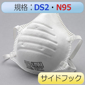 使い捨て防じんマスク ＳＨ７０２２ ＤＳ２／Ｎ９５ サイドフック ２０枚入 | 【ミドリ安全】公式通販