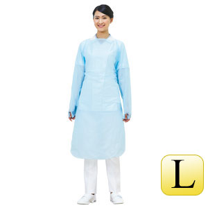 ベルデポリガード エプロン 長袖 L 親指フック （10枚入） NO