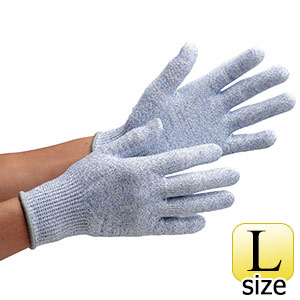 耐切創性手袋 カットガードＦ１０２ＮＦ ブルー 個装 Ｌ - ミドリ安全