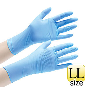 ニトリル手袋 アクセラレーターフリー ベルテ７２２ ＬＬ ブルー 粉 