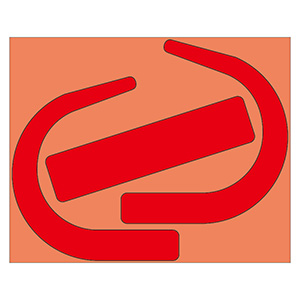 安全帯使用確認ステッカー大 335－28R 蛍光赤（10枚