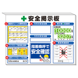 安全掲示板 ３１３－８９ ミニサイズ白地 | 【ミドリ安全】公式通販