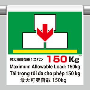 ワンタッチ取付標識 355－82 4カ国語 150kg | 【ミドリ安全