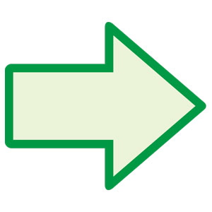 避難・誘導標識 ８２４－５３ 蓄光矢印ステッカー （緑枠