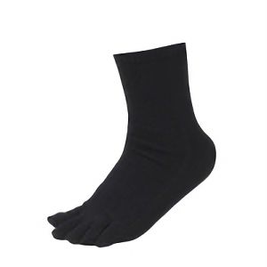 男の裏シルク靴下 五本指 3足組 ブラック SS－308－3P